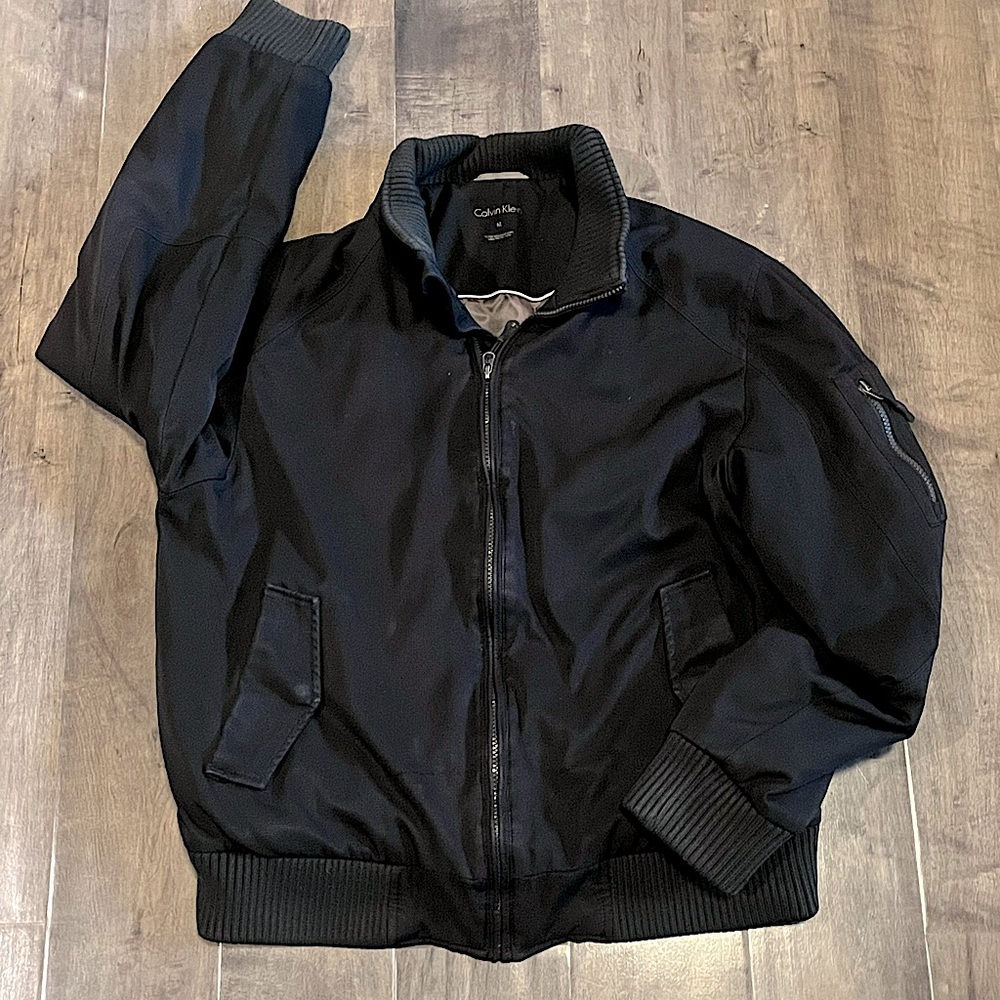 Handsome Calvin Klein Men's Black Bomber Jacket
